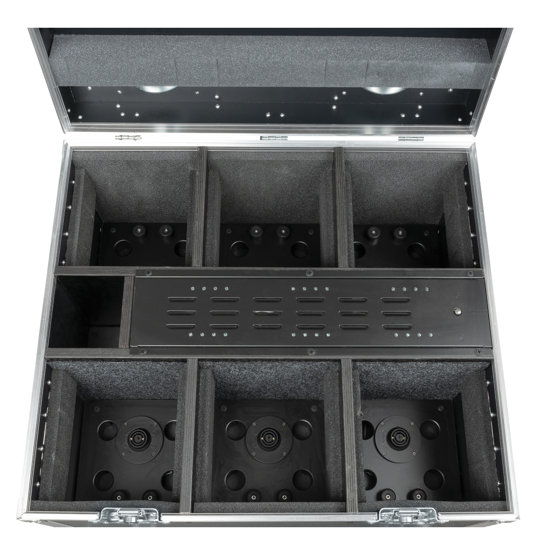 EventSpot 1600 Q4 Set Oplaadkist met 6 stuks - geborsteld aluminium