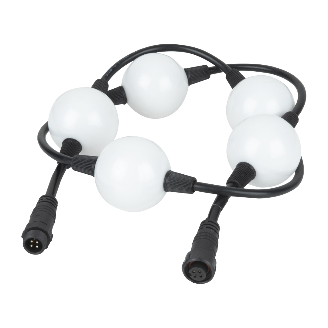 Pixel Bubble Extension String 1 m snoer met 5x 50 mm mat witte LED ballen