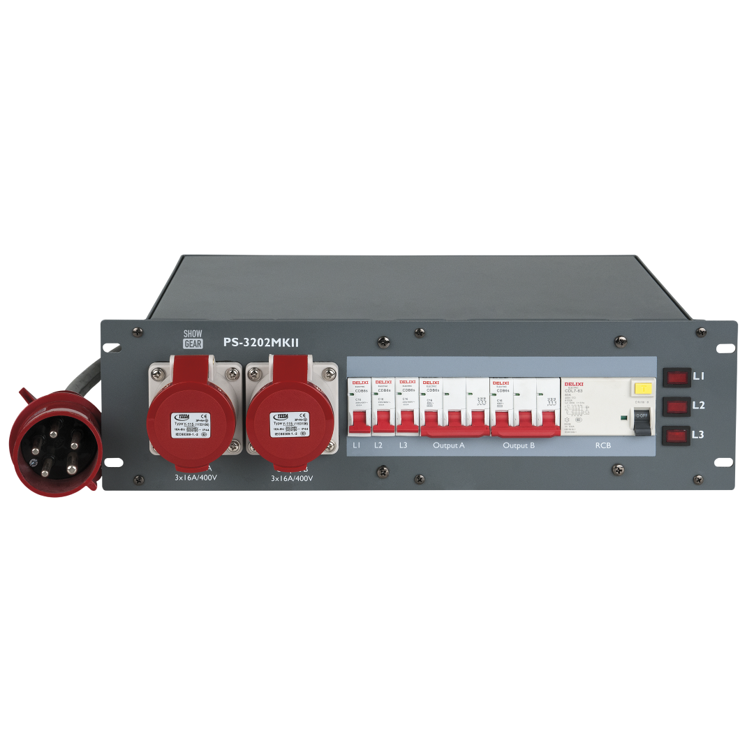 PS-3202 MKII CEE 32 A 32A CEE In - 2 x 16A CEE Out + 6 x Schuko