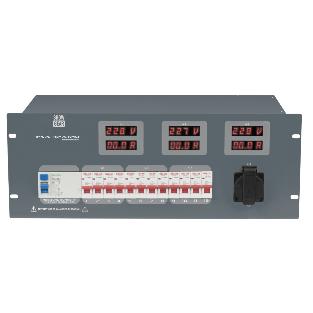 PSA-32A12M 12x MCB - Schuko-uit + Multipin-uit
