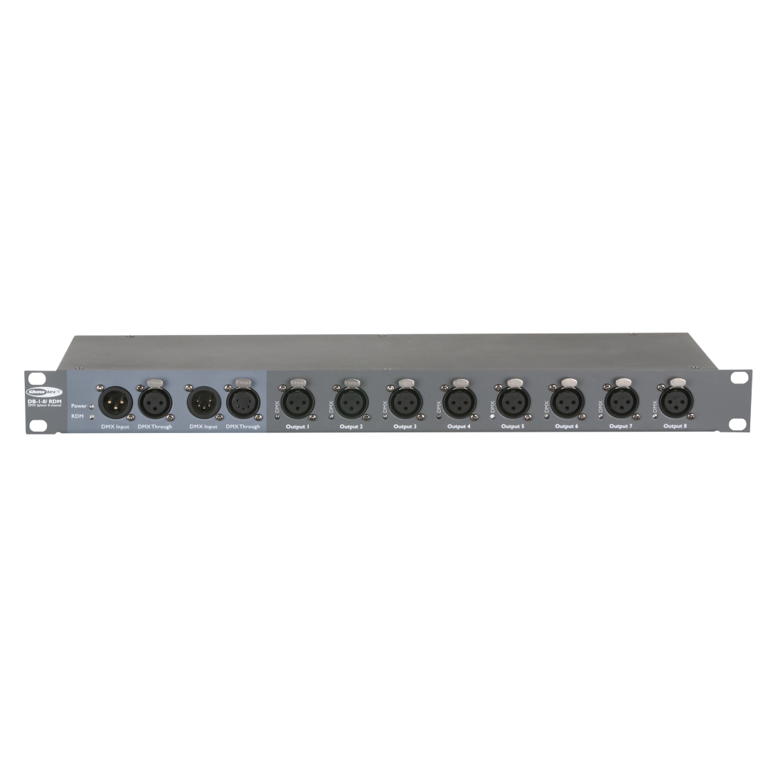 DB-1-8/RDM 8-kanaals DMX Booster met RDM 3-polige XLR