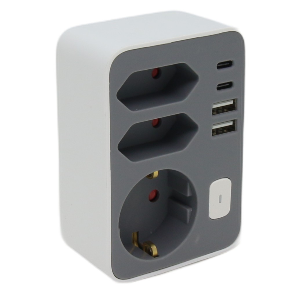5-in-1 Stekkerdoos voor het Stopcontact – Met USB & USB-C