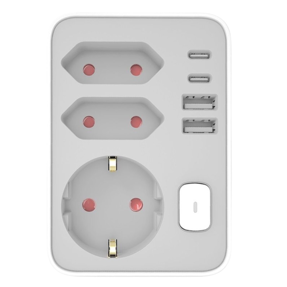 5-in-1 Stekkerdoos voor het Stopcontact – Met USB & USB-C