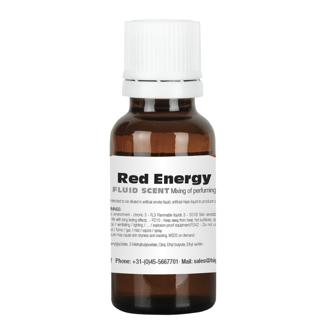 Rookmachine Geur Red Energie  mengen met 5 liter rookvloeistof.