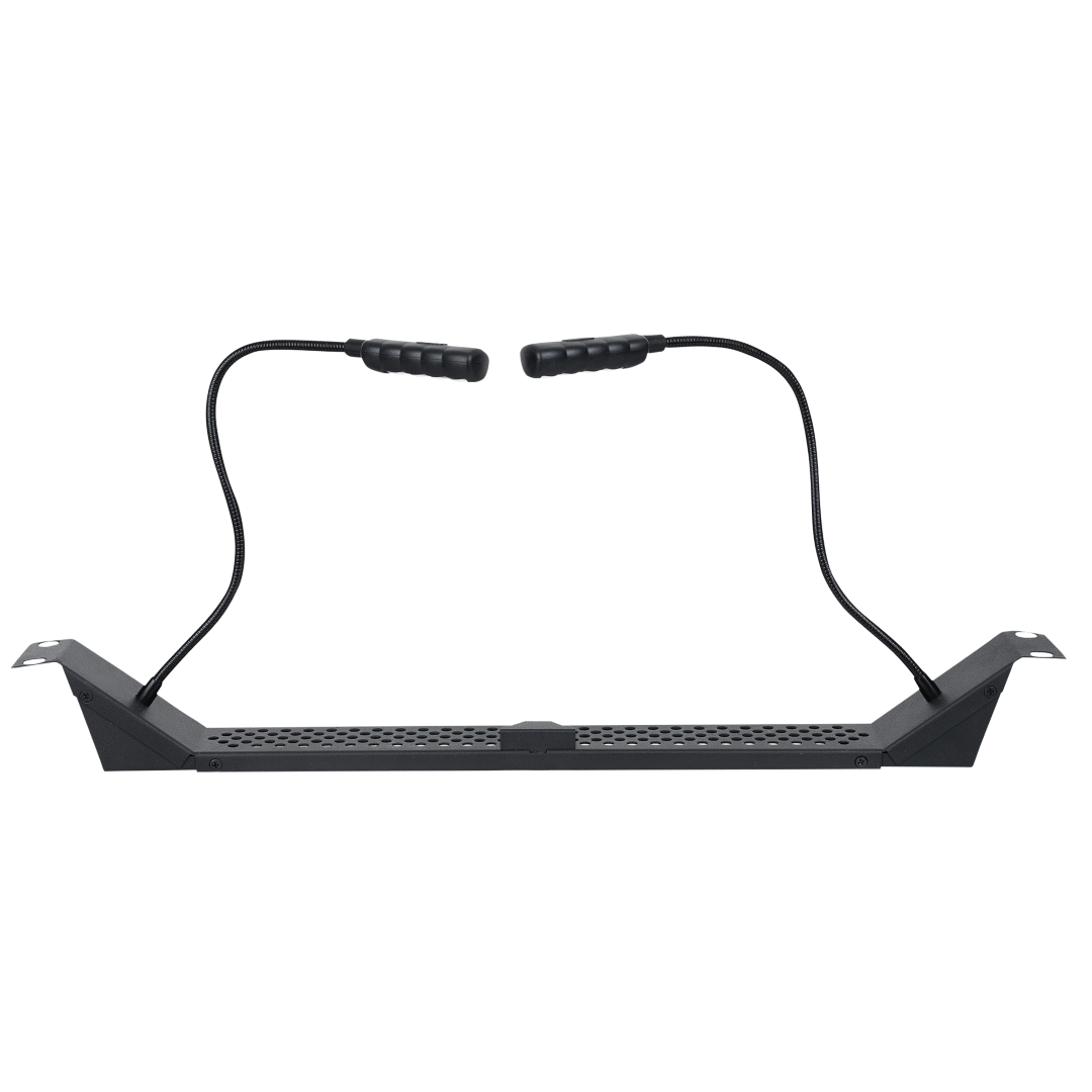 19 Inch Rackmount Light 1U - 2x witte zwanenhals LED