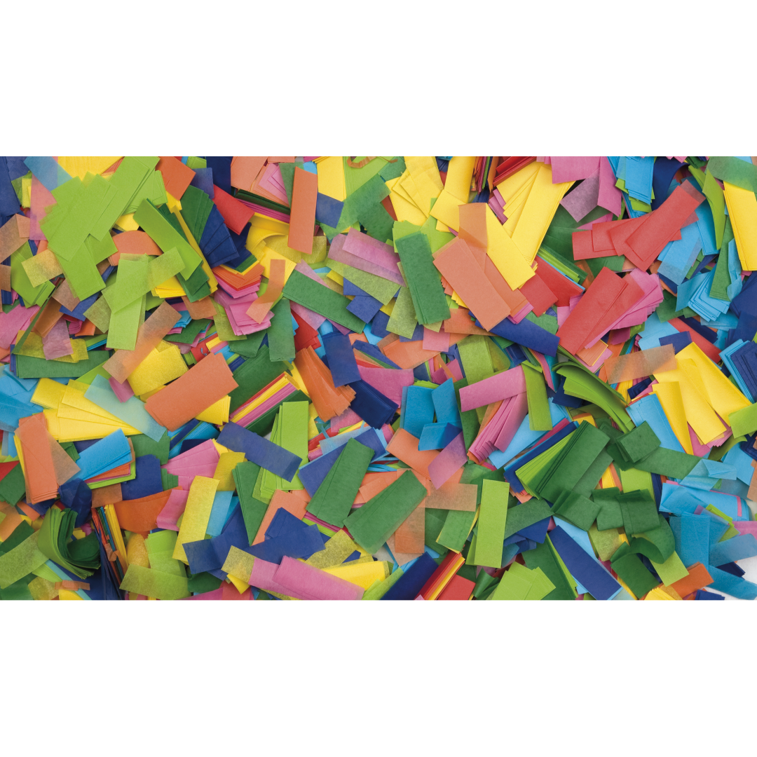 Confetti - Rectangle Meerkleurig, 55 x 17 mm, 1 kg, brandvertragend en biologisch afbreekbaar