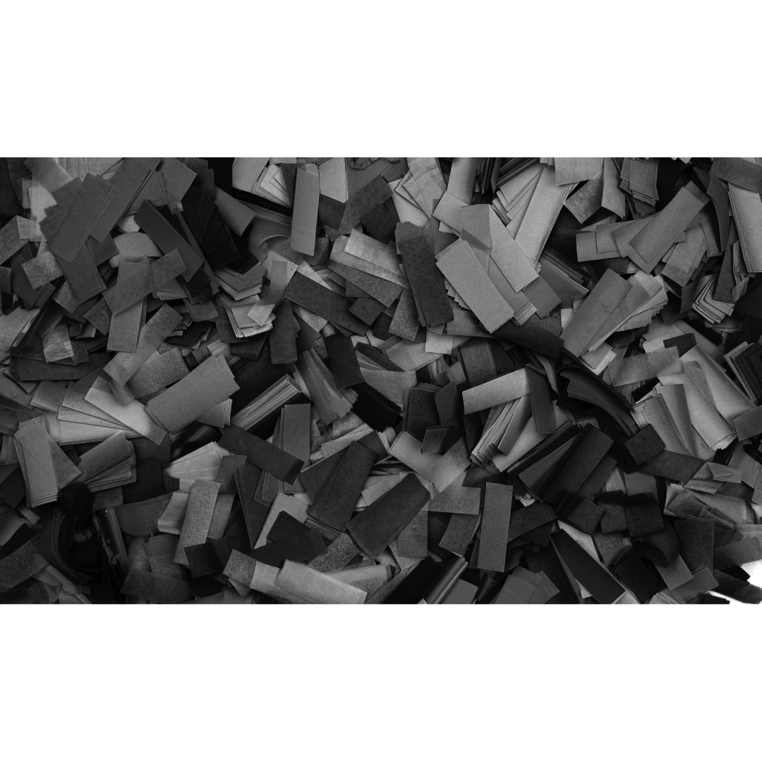 Confetti - Rectangle Zwart, 55 x 17 mm, 1 kg, brandvertragend en biologisch afbreekbaar