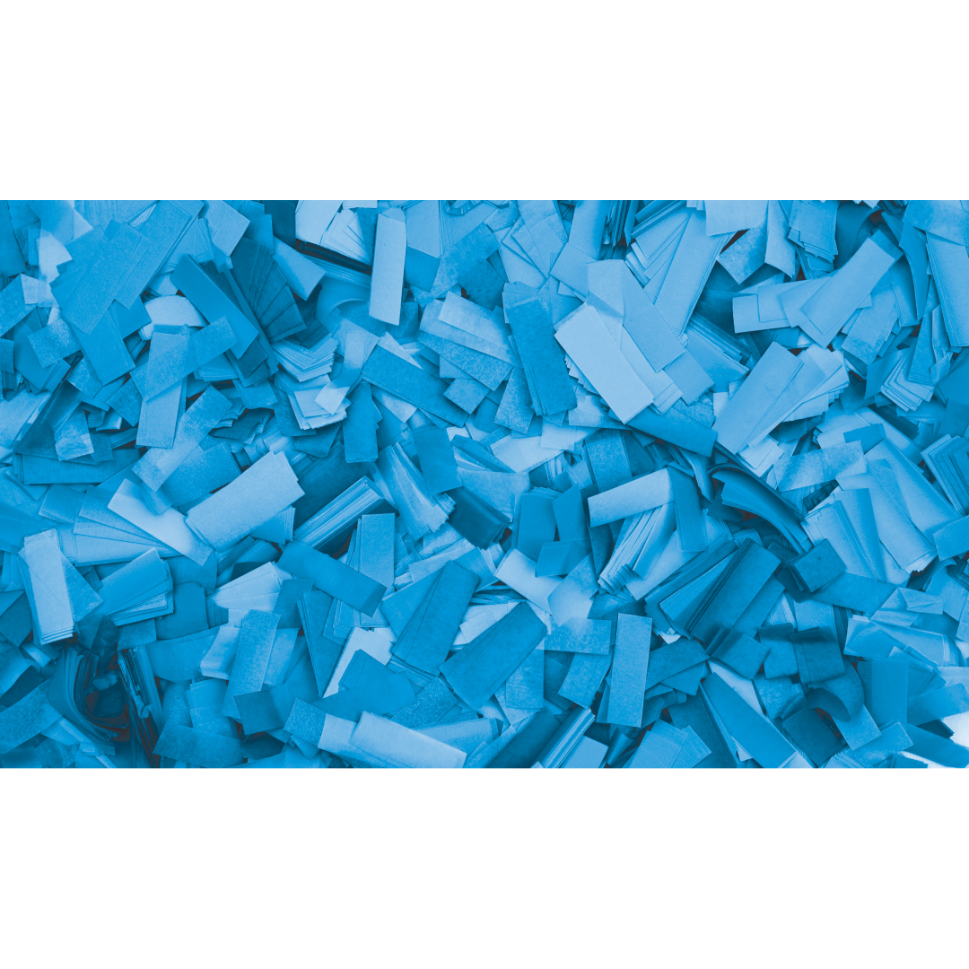 Confetti - Rectangle Helder blauw, 55 x 17 mm, 1 kg, brandvertragend en biologisch afbreekbaar