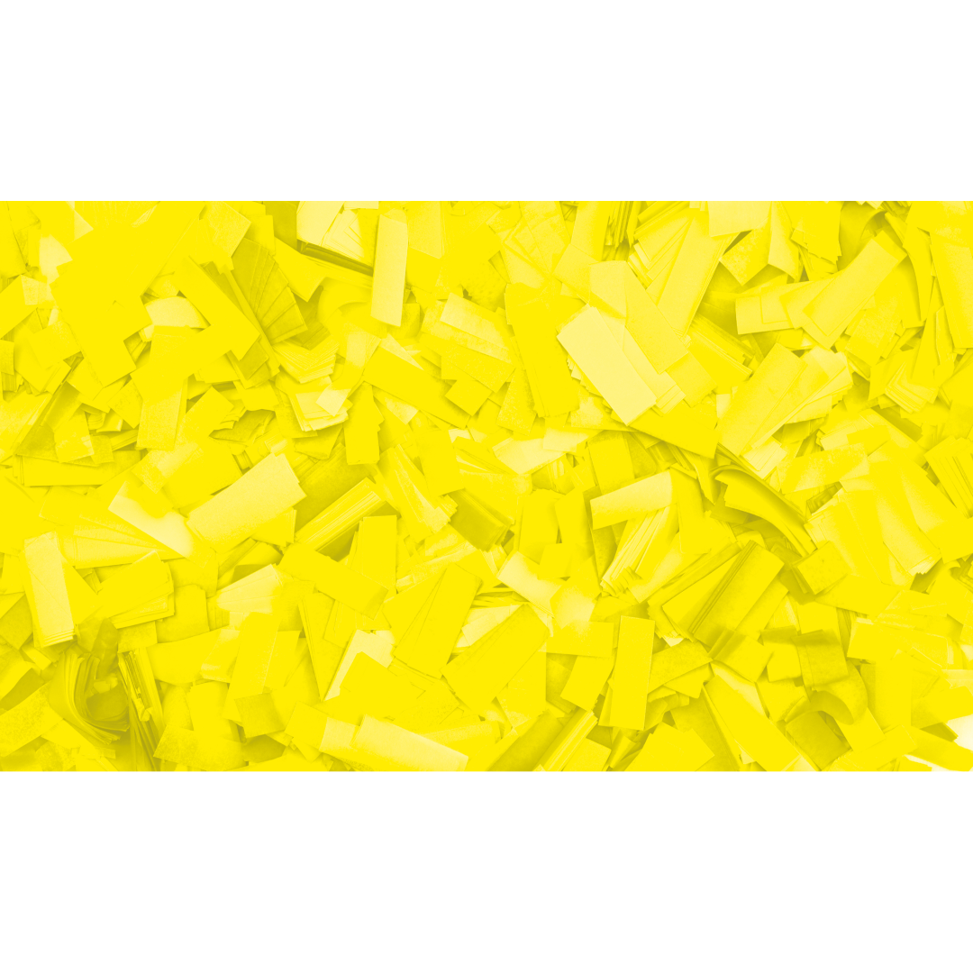Neon Confetti - Rectangle Fluorescerend geel, 55 x 17 mm, 1 kg, brandvertragend
