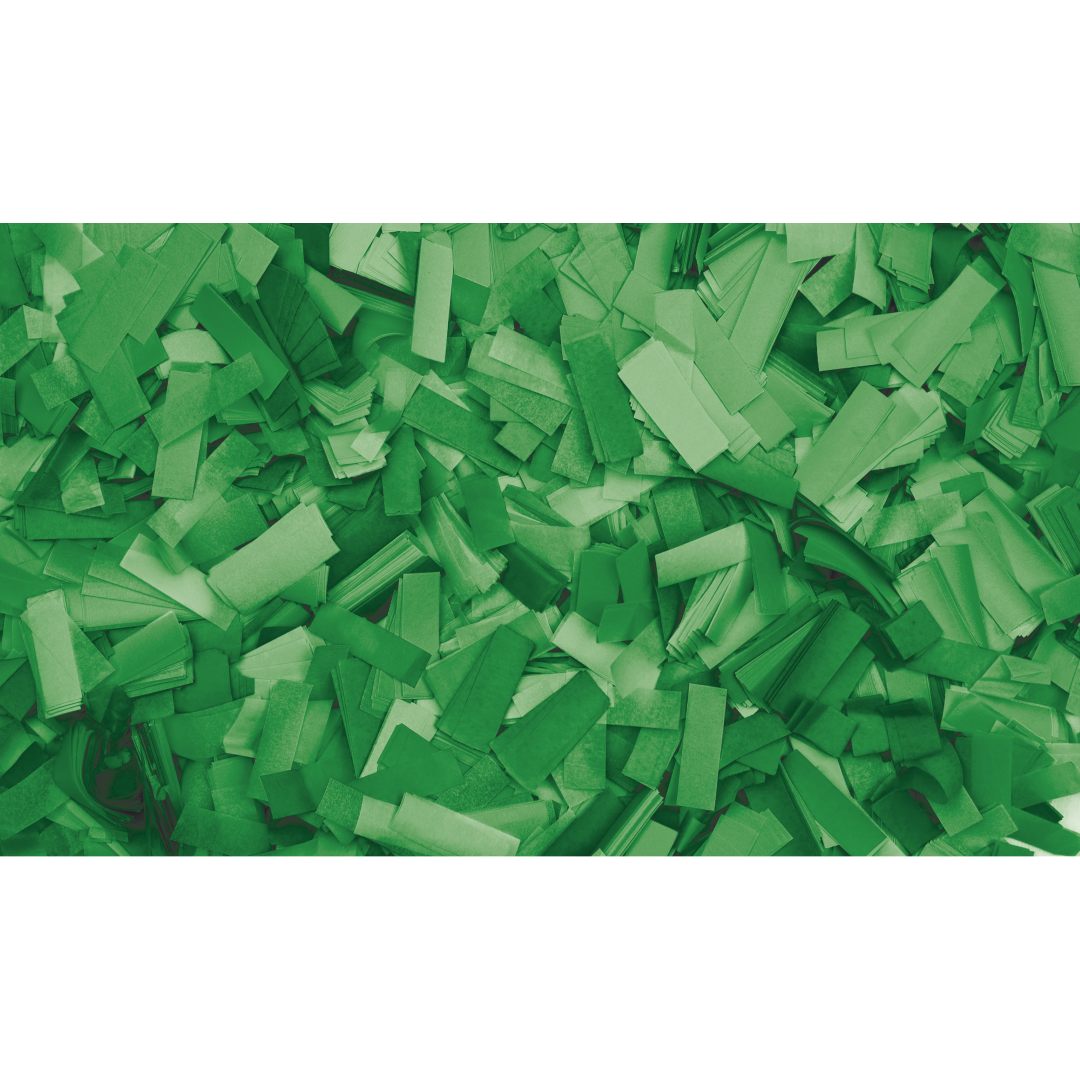 Confetti - Rectangle Groen, 55 x 17 mm, 1 kg, brandvertragend en biologisch afbreekbaar
