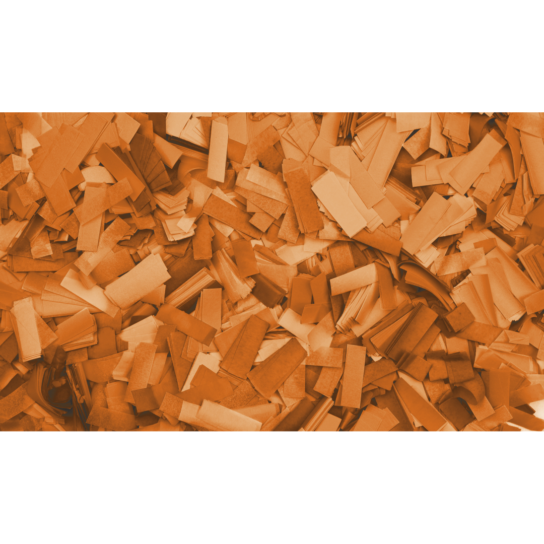 Confetti - Rectangle Oranje, 55 x 17 mm, 1 kg, brandvertragend en biologisch afbreekbaar