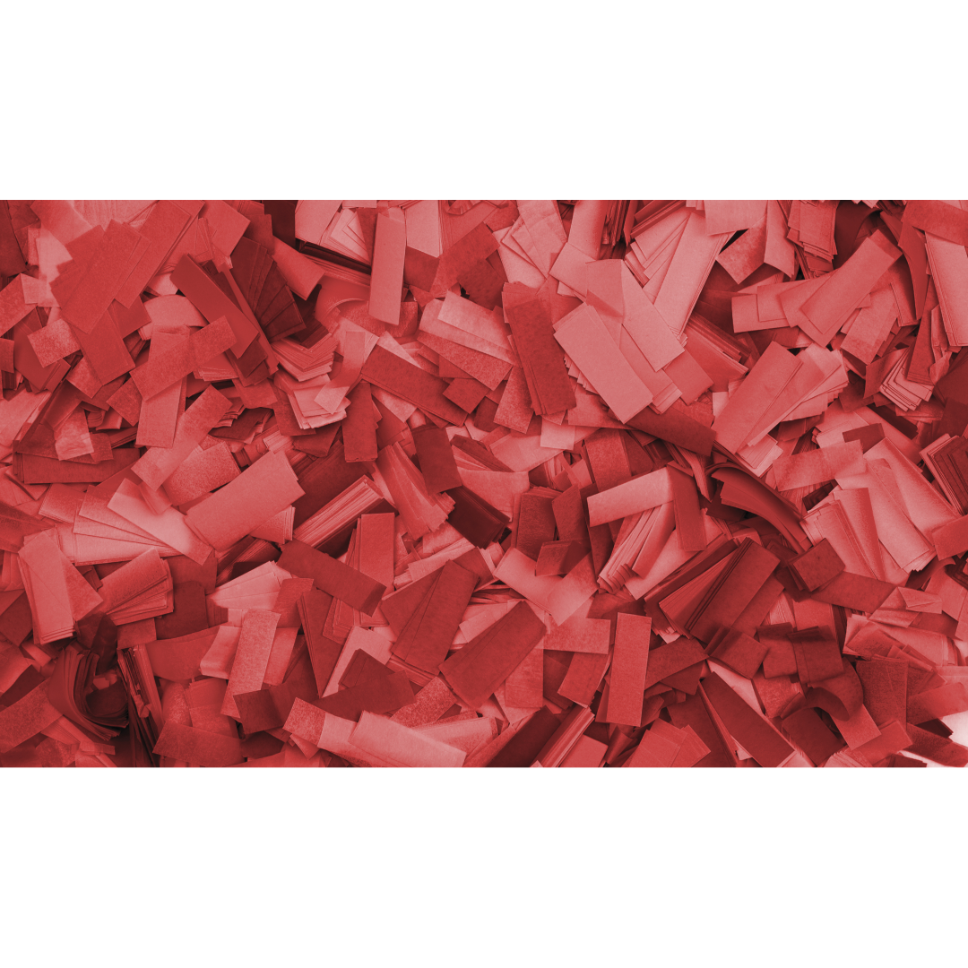 Confetti - Rectangle Rood, 55 x 17 mm, 1 kg, brandvertragend en biologisch afbreekbaar