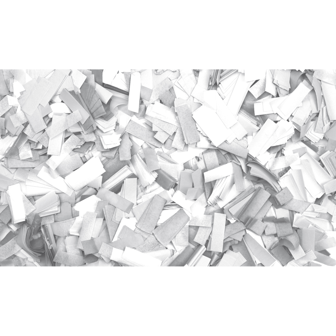 Confetti - Rectangle Wit, 55 x 17 mm, 1 kg, brandvertragend en biologisch afbreekbaar
