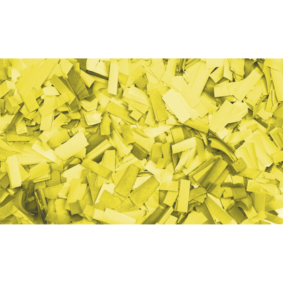 Confetti - Rectangle Geel, 55 x 17 mm, 1 kg, brandvertragend en biologisch afbreekbaar