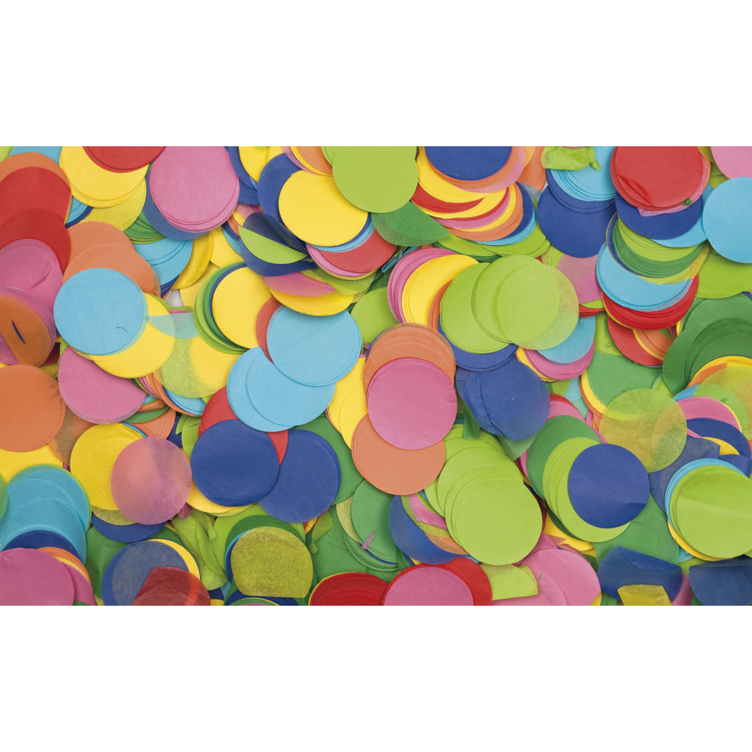 Confetti - Round Meerkleurig, Ø 55 mm, 1 kg, brandvertragend en biologisch afbreekbaar