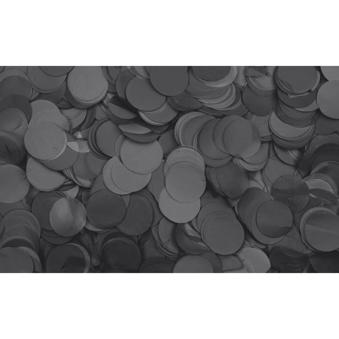 Confetti - Round Zwart, Ø 55 mm, 1 kg, brandvertragend en biologisch afbreekbaar