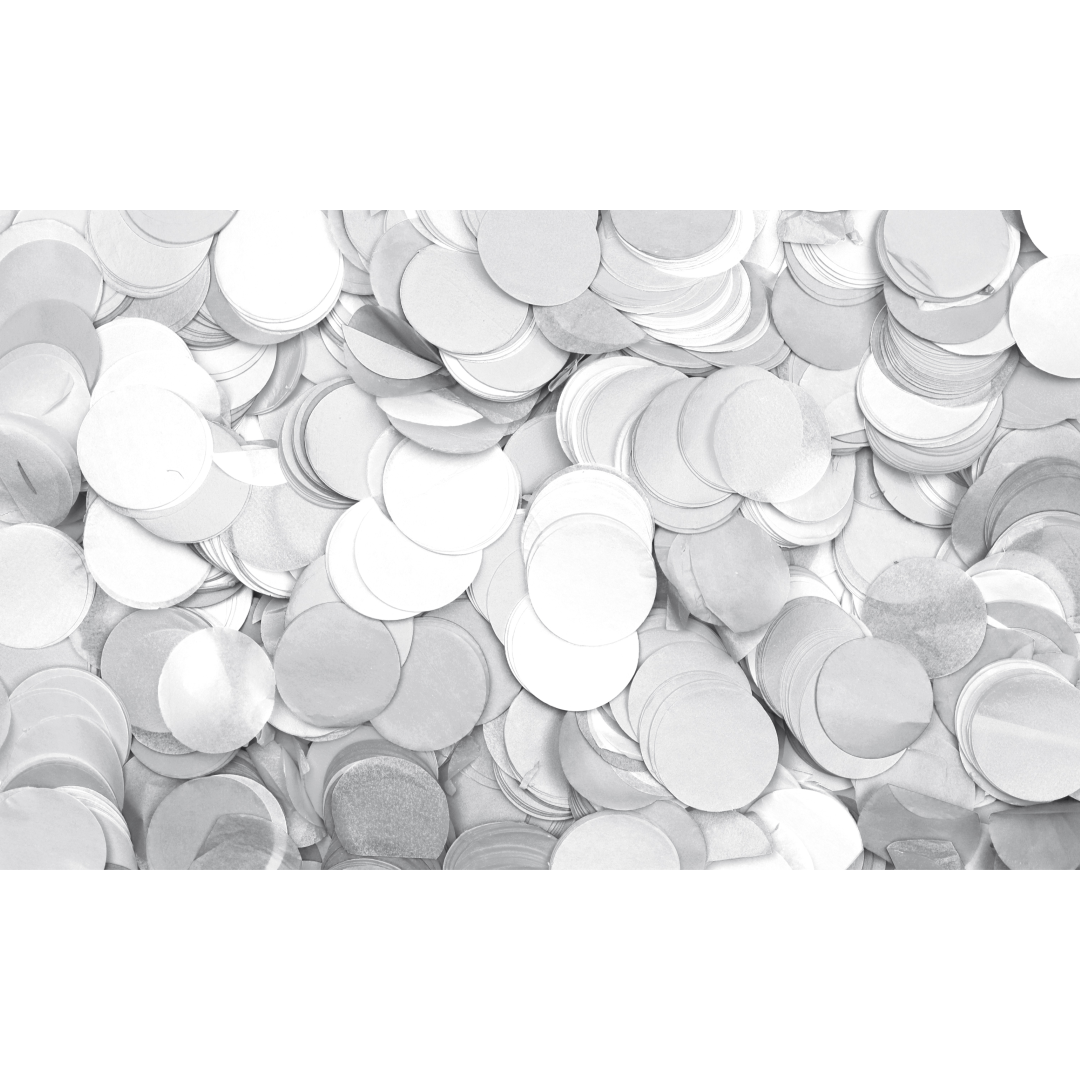 Confetti - Round Wit, Ø 55 mm, 1 kg, brandvertragend en biologisch afbreekbaar