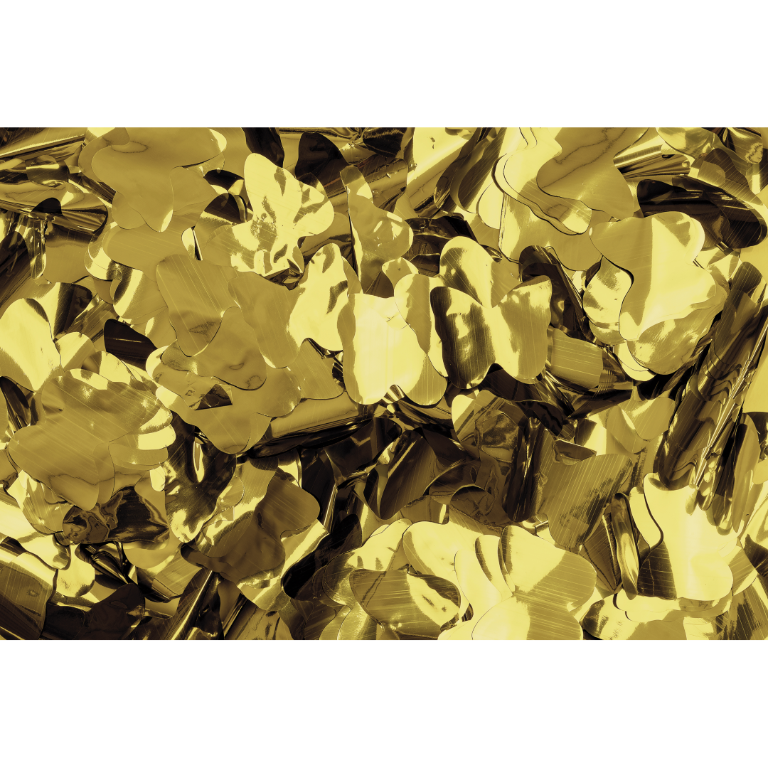 Metallic Confetti - Butterflies Goud, Ø 55 mm, 1 kg, brandvertragend