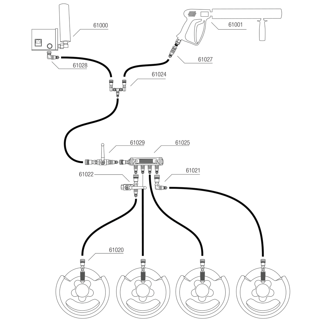 CO₂ Bottle to 3/8 Q-Lock Adapter Gesloten systeem