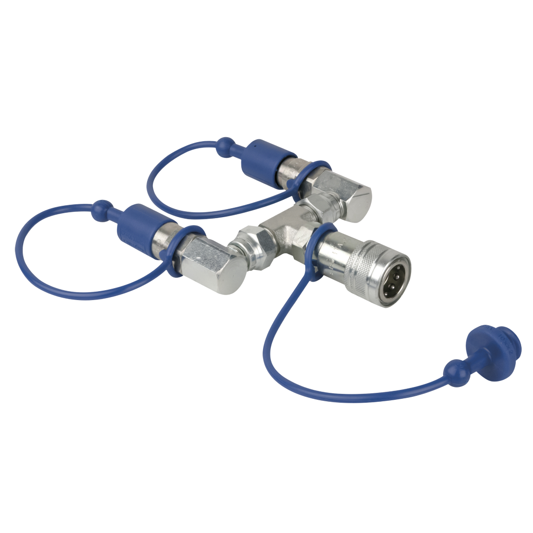 CO₂ 3/8 Q-Lock 2-way Combiner Gesloten systeem