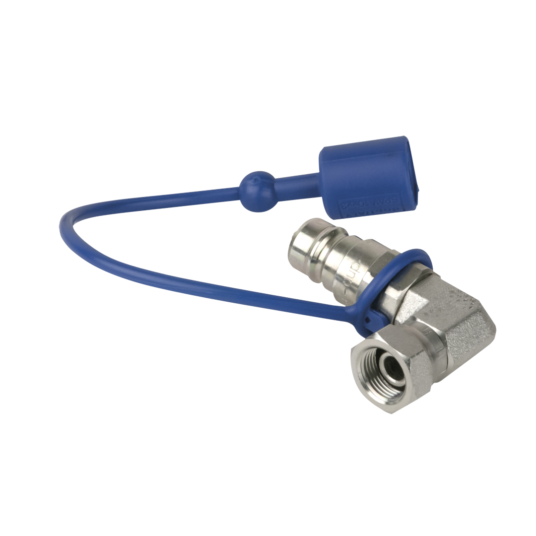 CO₂ 90° 3/8 to Q-lock Adapter male Gesloten systeem