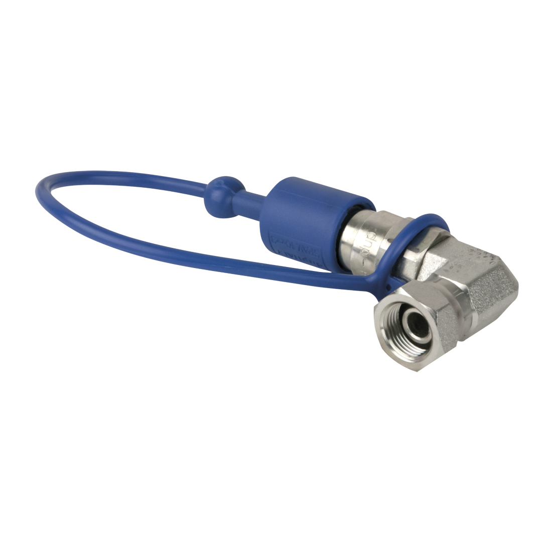 CO₂ 90° 3/8 to Q-lock Adapter male Gesloten systeem