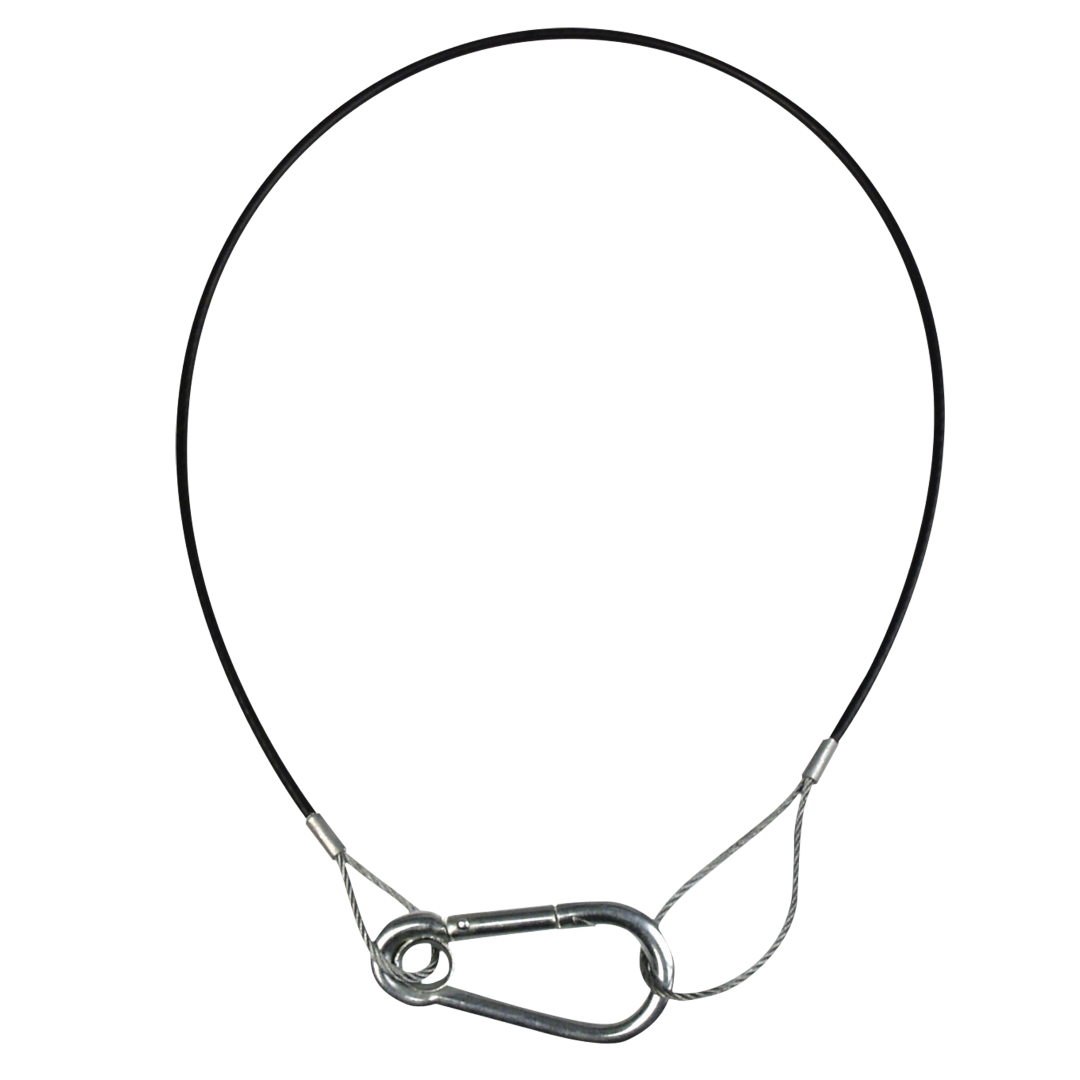 Safety Cable 2 mm - Light Duty WLL: 5 kg - 50 cm - zwart