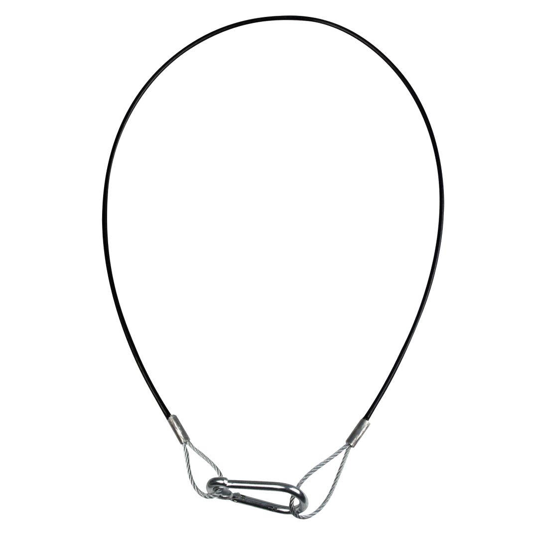 Safety Cable 4 mm - Heavy Duty WLL: 10 kg - 75 cm - zwart