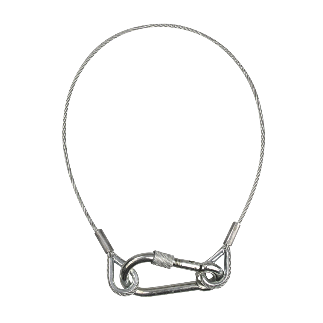 Safety Cable 6 mm - with Safety Ring WLL: 60 kg - 75 cm - zilver