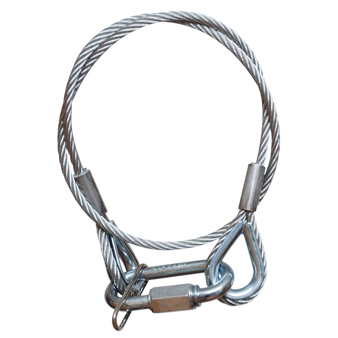 Safety Cable 5 mm - BGV-C1 WLL: 20 kg - 60 cm - zilver