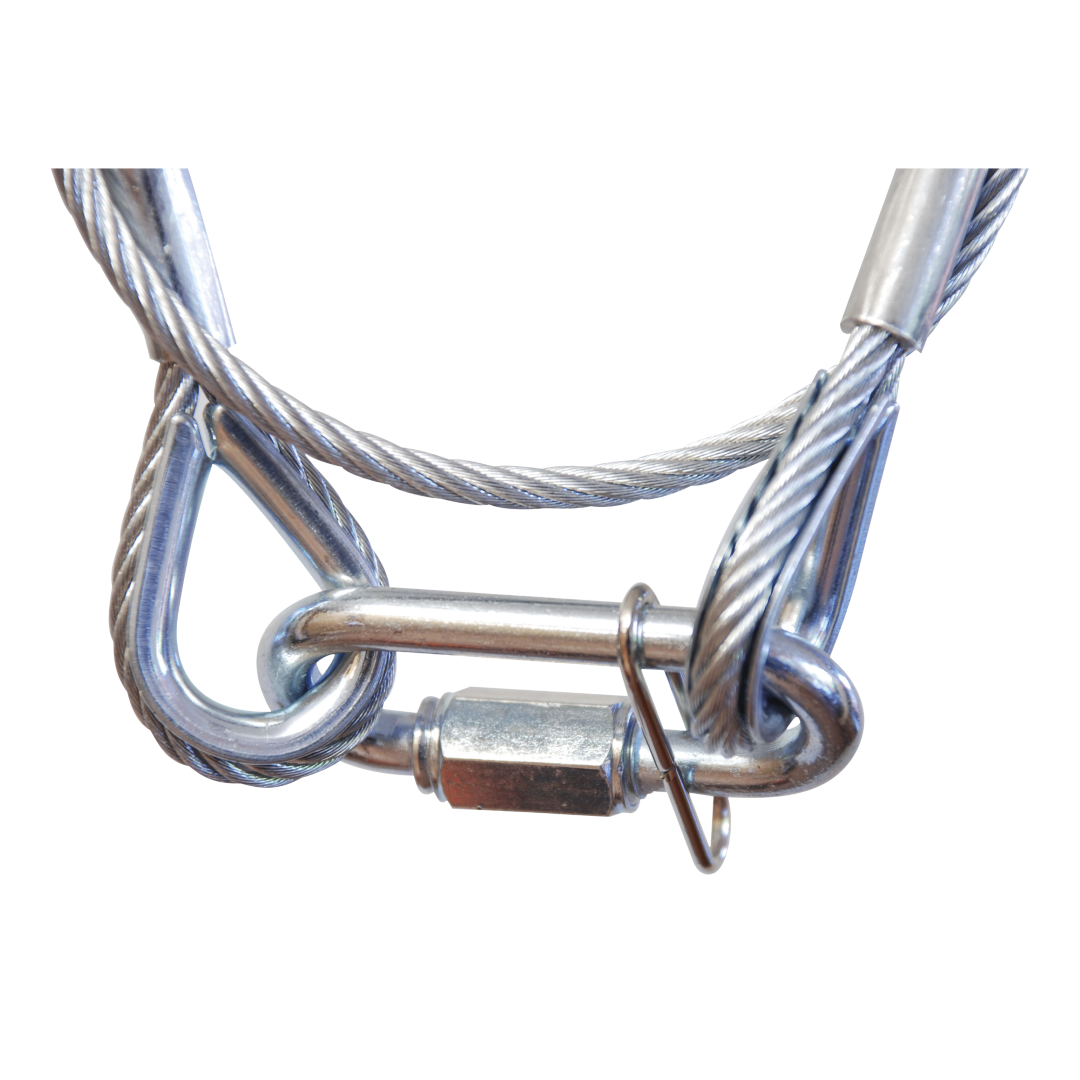 Safety Cable 5 mm - BGV-C1 WLL: 20 kg - 60 cm - zilver
