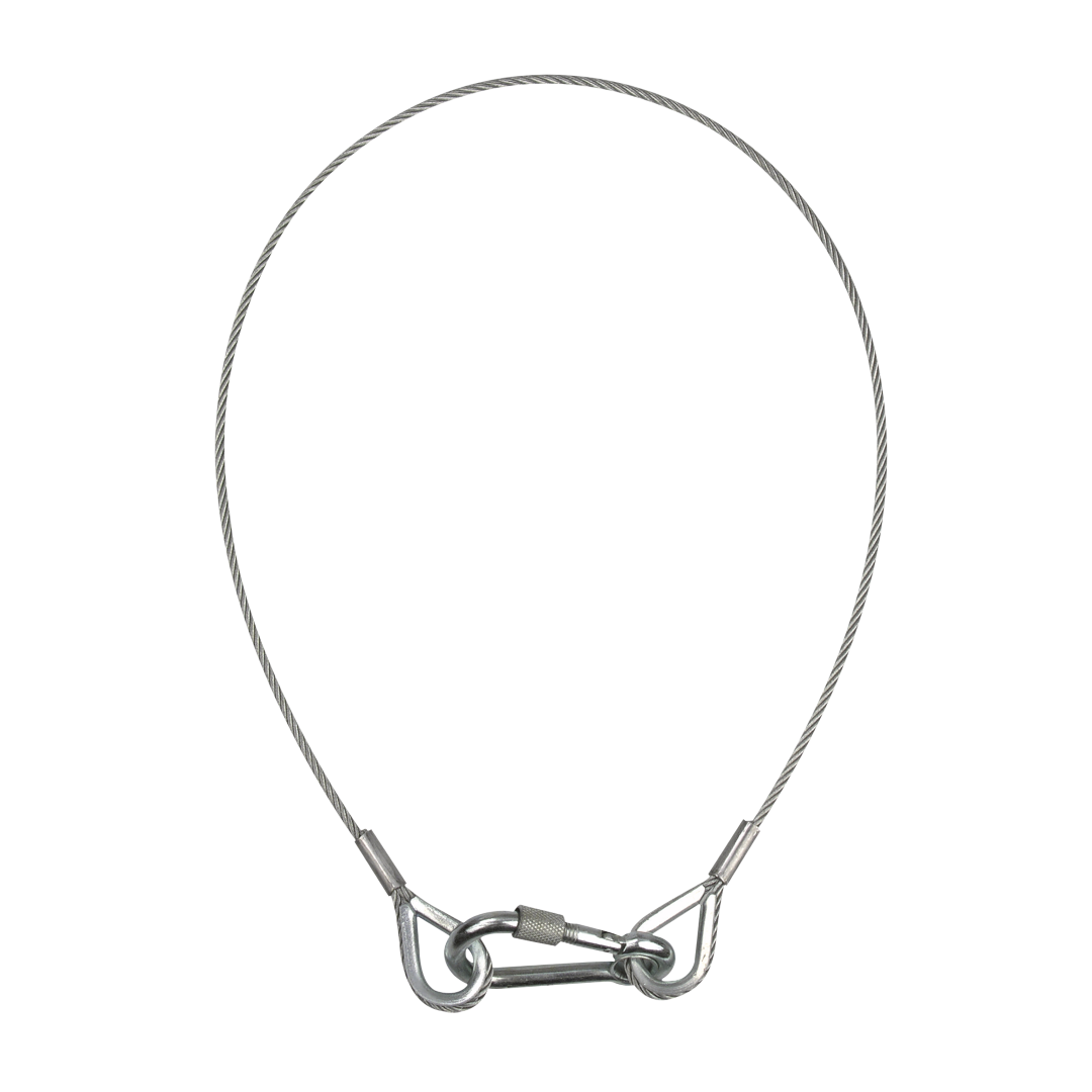 Safety Cable 3 mm WLL: 5 kg - 60 cm - zilver
