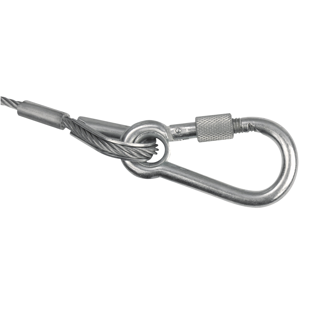 Safety Cable 3 mm WLL: 5 kg - 60 cm - zilver