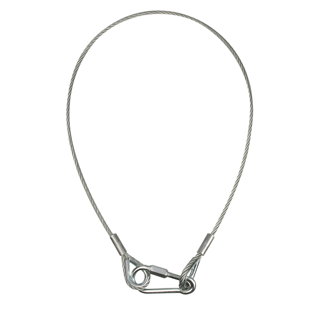 Safety Cable 6 mm - BGV-C1 WLL: 36 kg - 100 cm - zilver