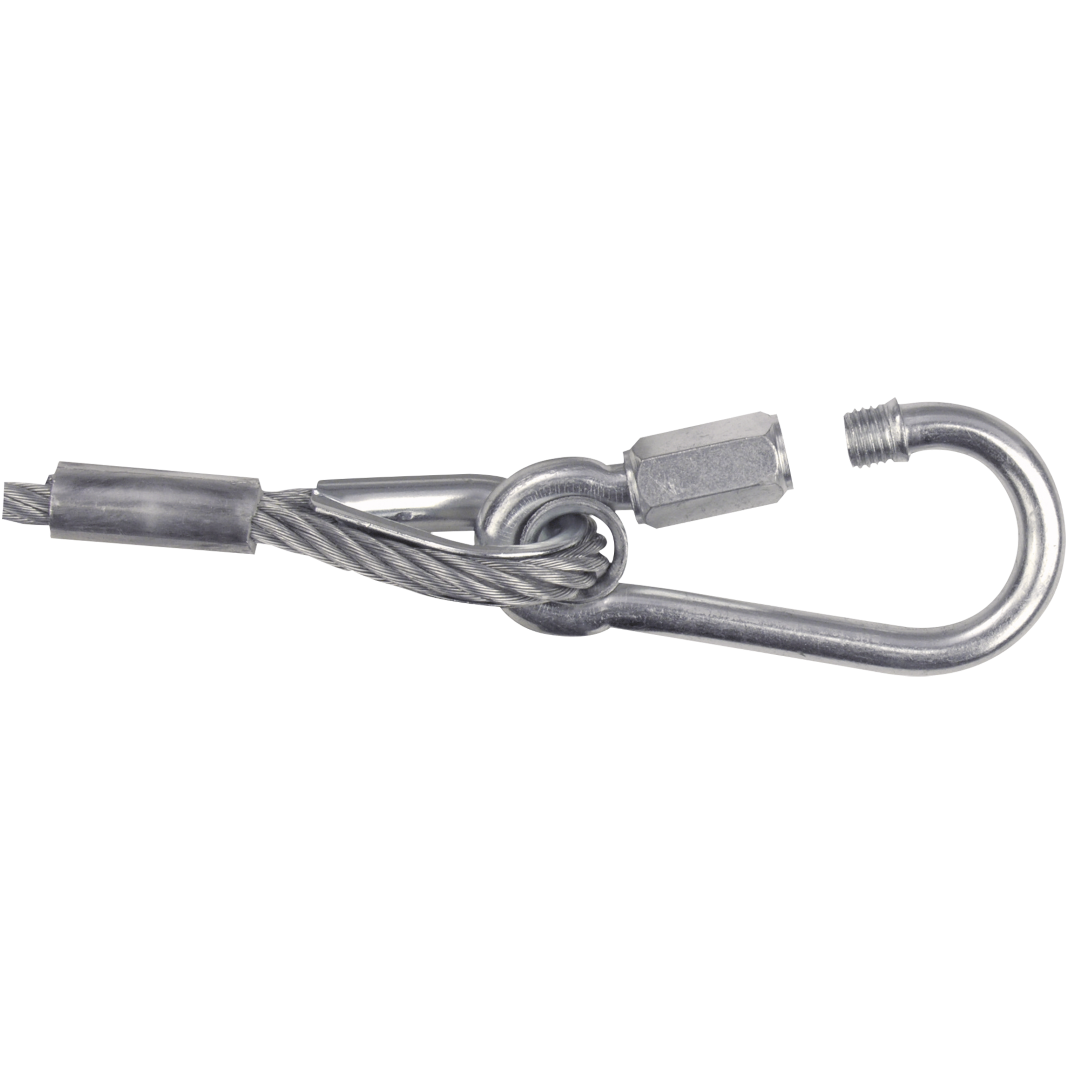 Safety Cable 6 mm - BGV-C1 WLL: 36 kg - 100 cm - zilver