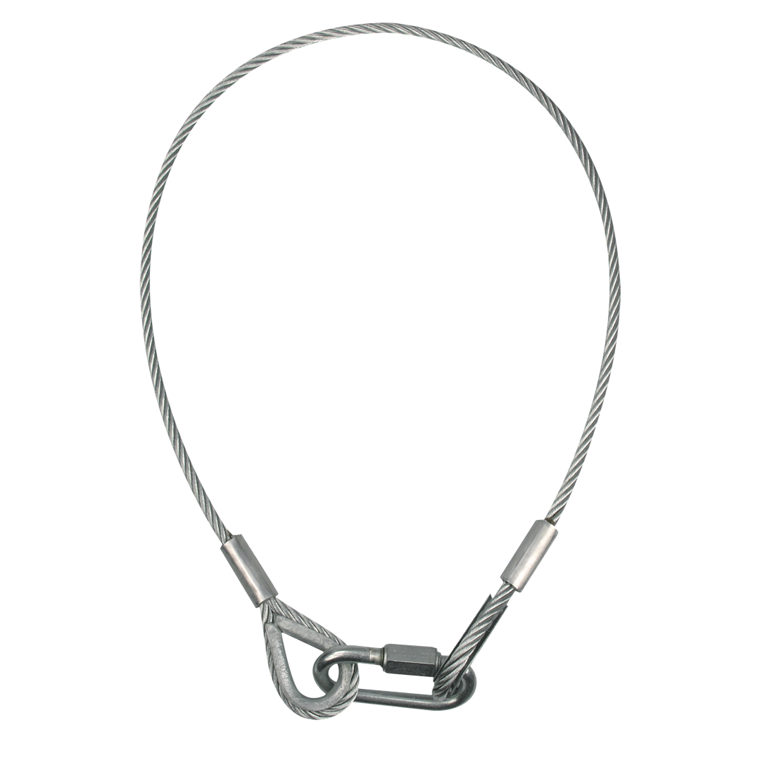 Safety Cable 8 mm - BGV-C1 WLL: 64 kg - 100 cm - zilver