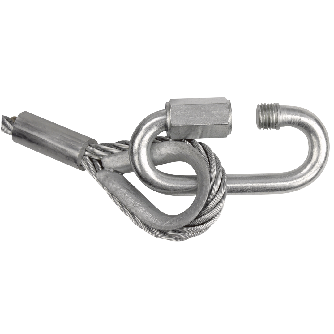 Safety Cable 8 mm - BGV-C1 WLL: 64 kg - 100 cm - zilver