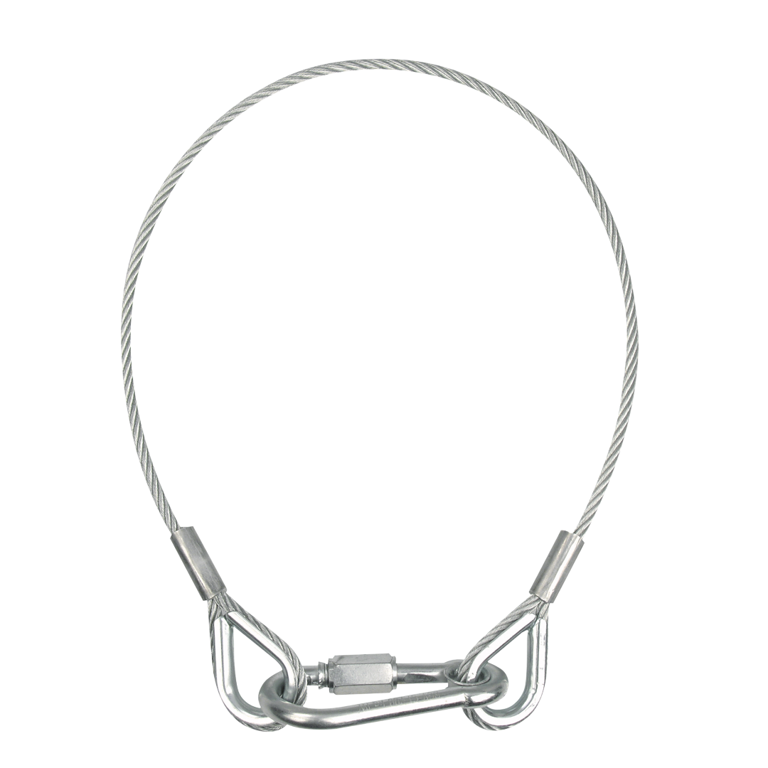 Safety Cable 5 mm - BGV-C1 WLL: 20 kg - 100 cm - zilver