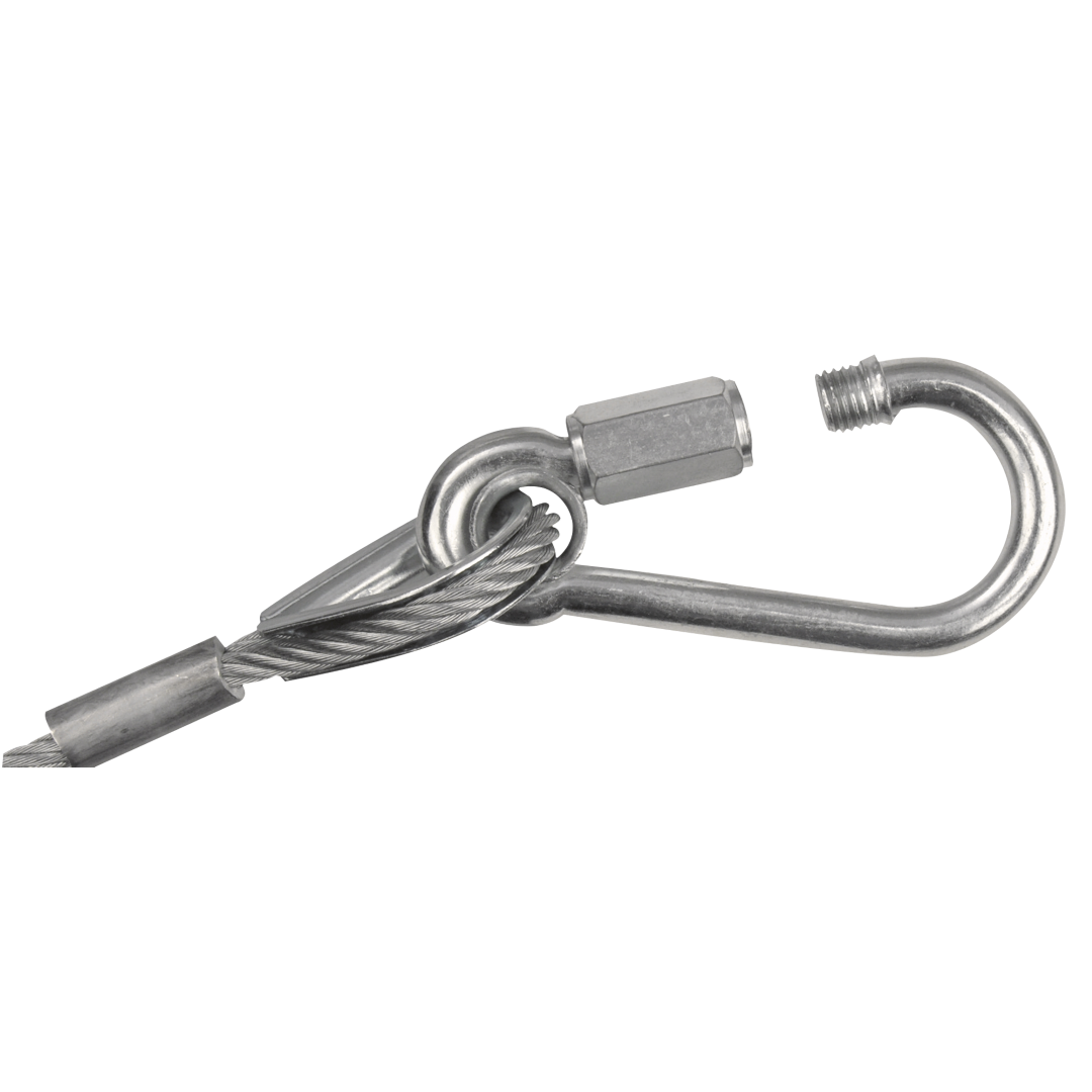 Safety Cable 5 mm - BGV-C1 WLL: 20 kg - 100 cm - zilver