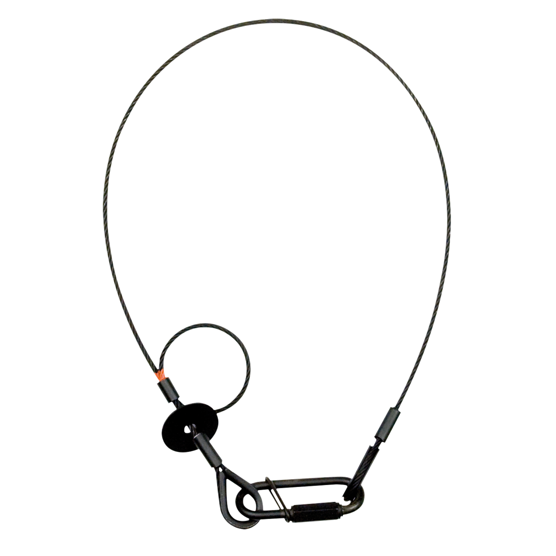 Safety Cable 3 mm - BGV-C1 WLL: 20 kg - 60 cm - zwart