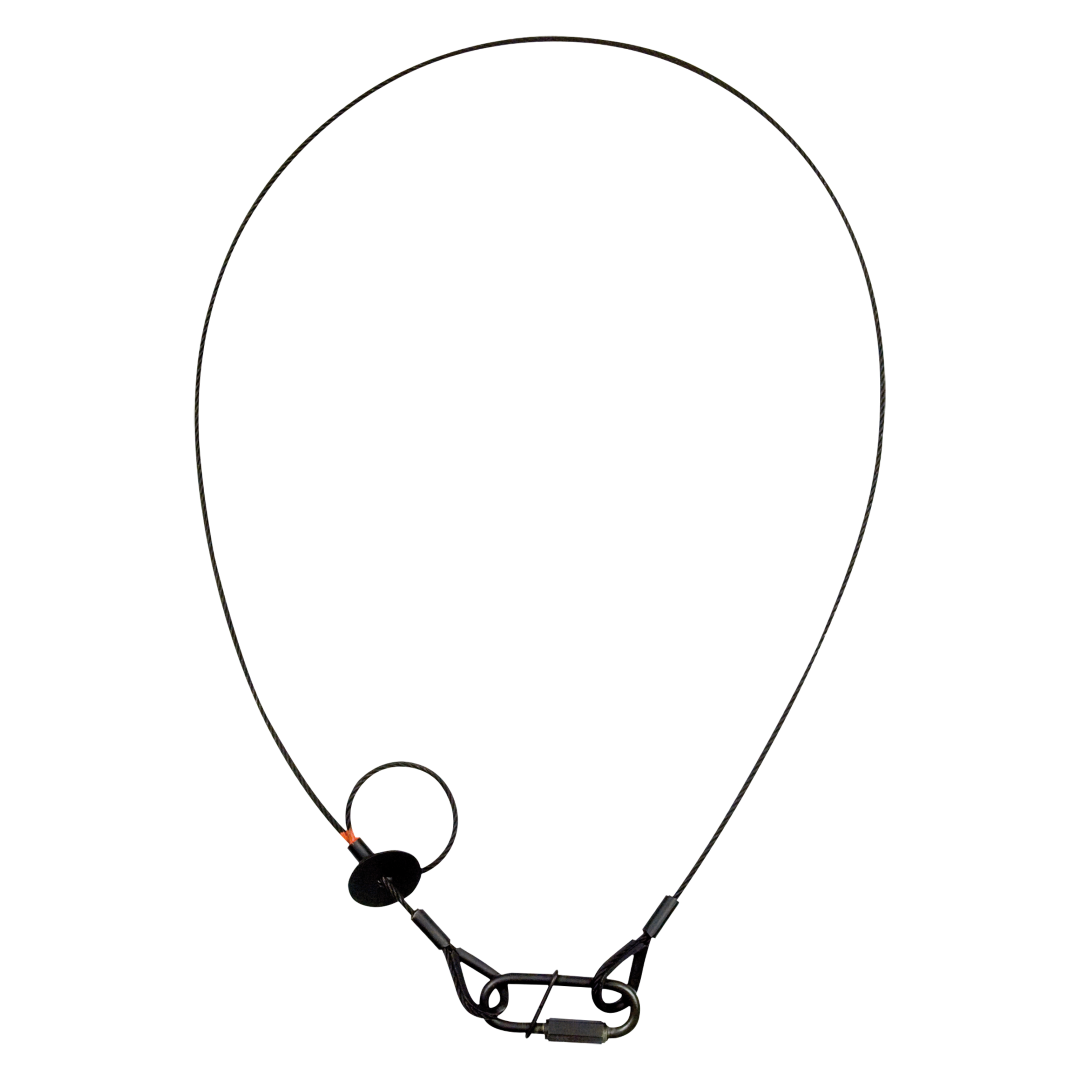Safety Cable 3 mm - BGV-C1 WLL: 20 kg - 100 cm - zwart