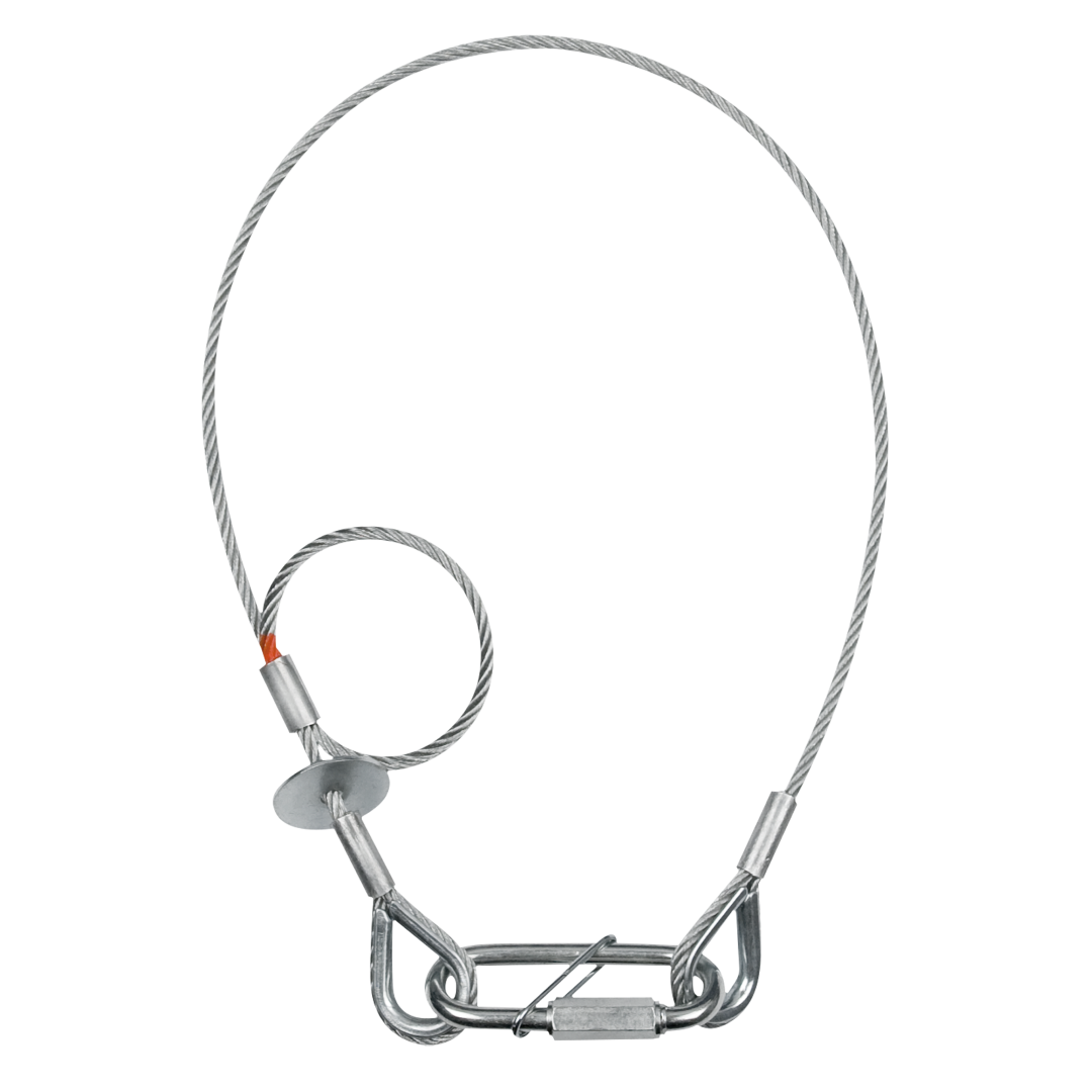 Safety Cable 4 mm - BGV-C1 WLL: 40 kg - 60 cm - zilver