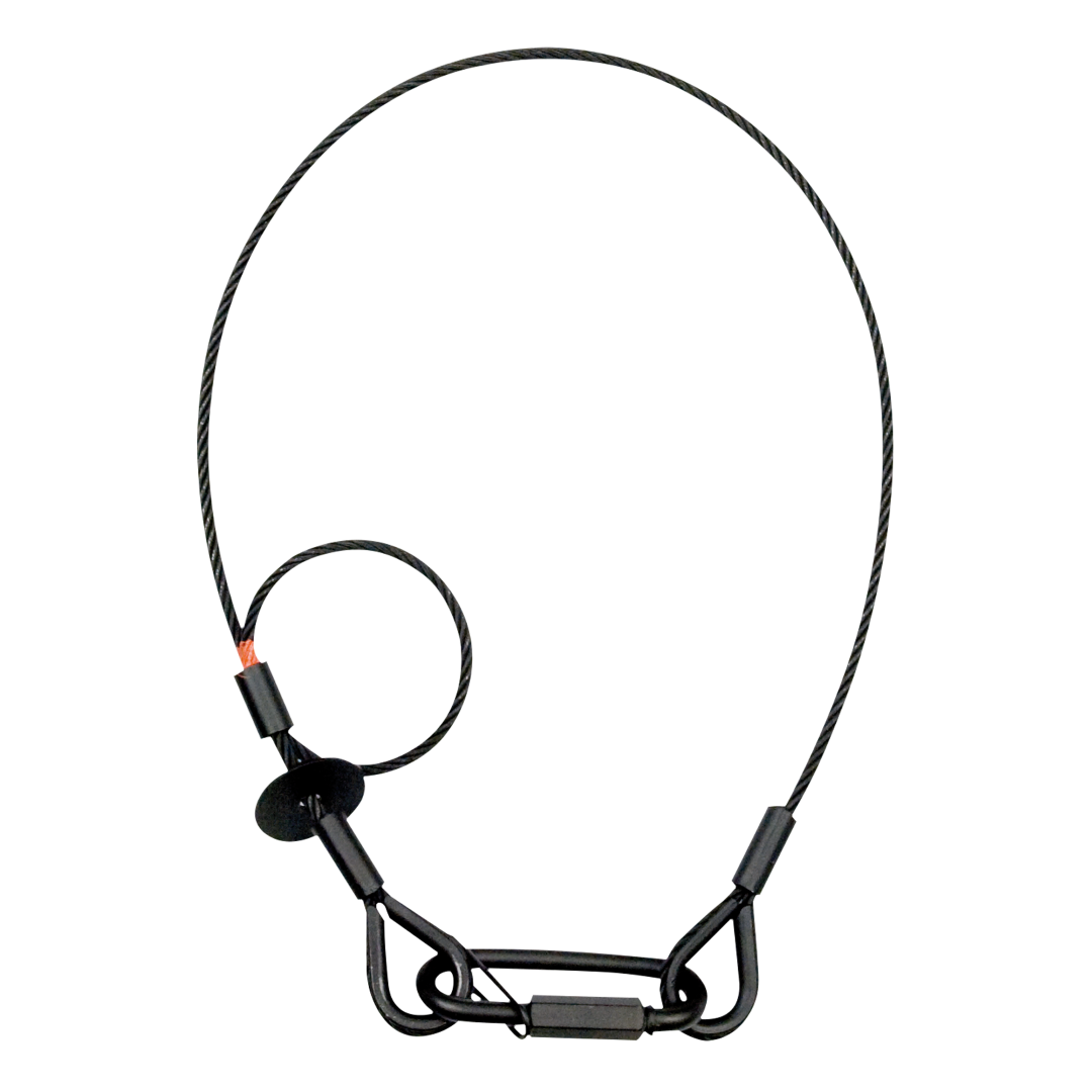 Safety Cable 4 mm - BGV-C1 WLL: 40 kg - 60 cm - zwart