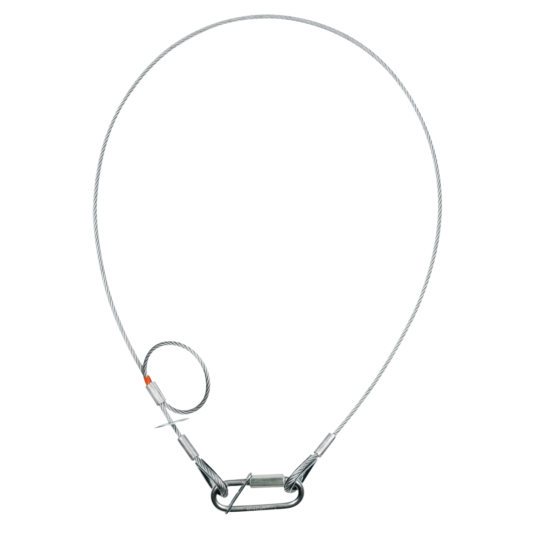 Safety Cable 4 mm - BGV-C1 WLL: 40 kg - 100 cm - zilver