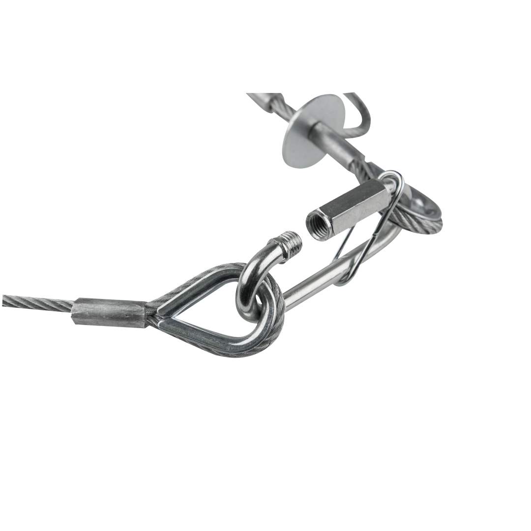 Safety Cable 4 mm - BGV-C1 WLL: 40 kg - 100 cm - zilver