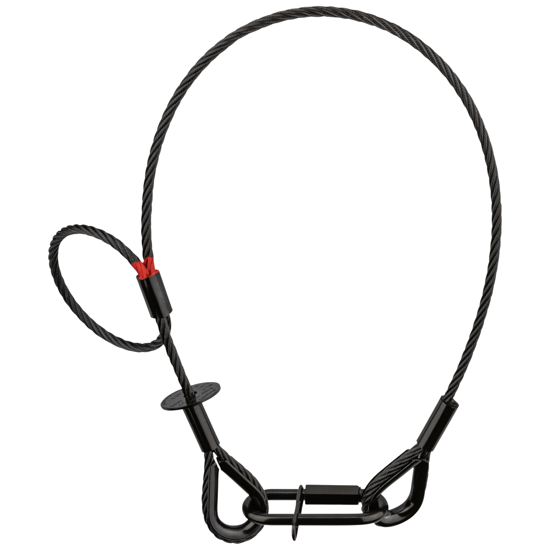 Safety Cable 5 mm - BGV-C1 WLL: 60 kg - 60 cm - zwart