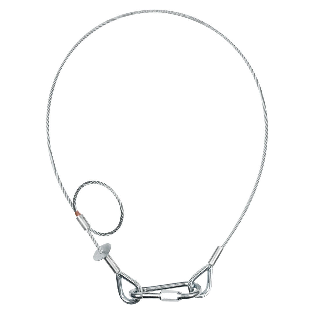 Safety Cable 5 mm - BGV-C1 WLL: 60 kg - 100 cm - zilver
