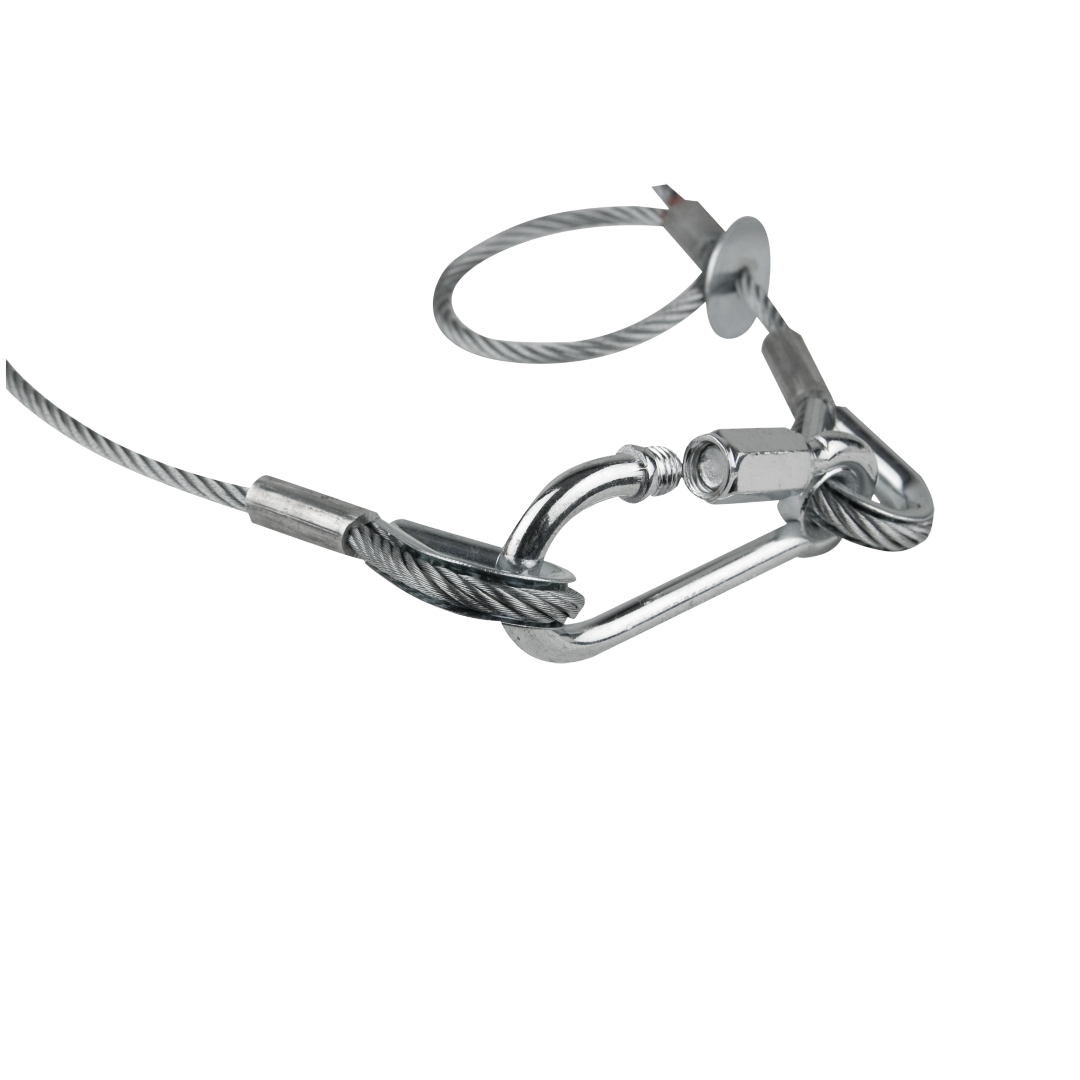 Safety Cable 5 mm - BGV-C1 WLL: 60 kg - 100 cm - zilver