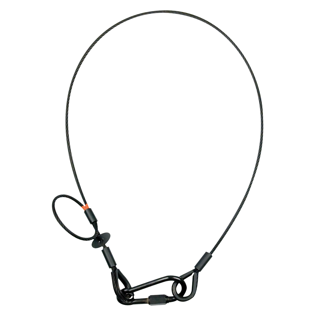 Safety Cable 5 mm - BGV-C1 WLL: 60 kg - 100 cm - zwart