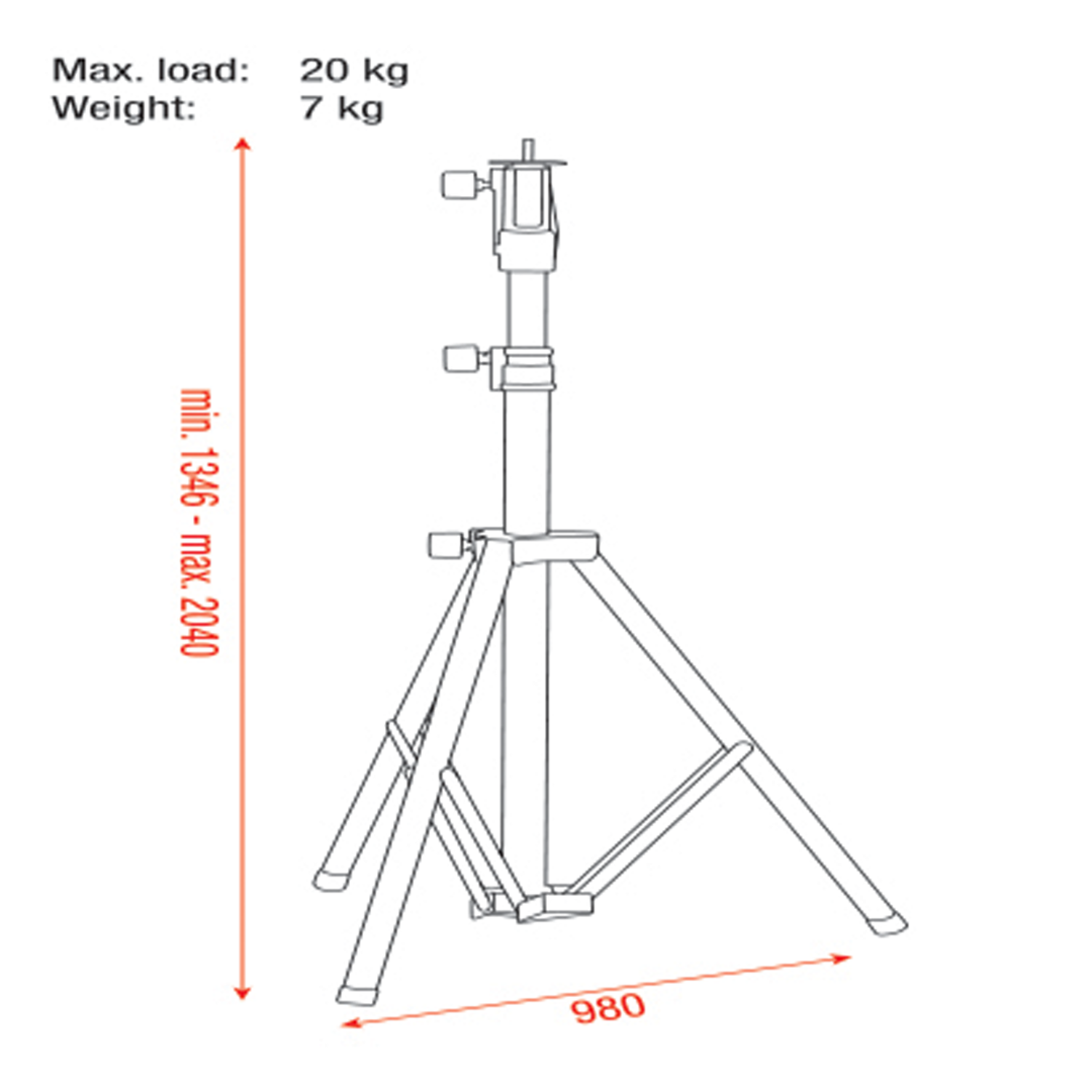 Follow Spot Stand 1346 - 2040 mm